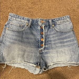 Lucky Brand 100% cotton denim jean shirt Lucky pin shorts size 10/30